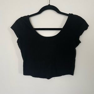 Fitted Black Cropped Top